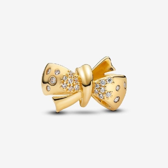 Gold Sparkling Bow Charms