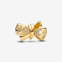 Gold Sparkling Bow Charms