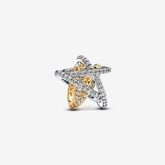 Gold Sparkling Crossover Star Charms