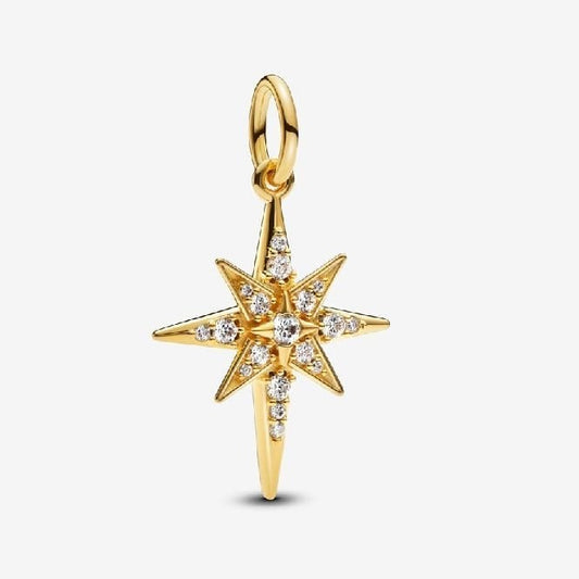 Gold Sparkling North Star Dangle Charms