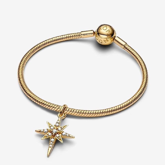 Gold Sparkling North Star Dangle Charms