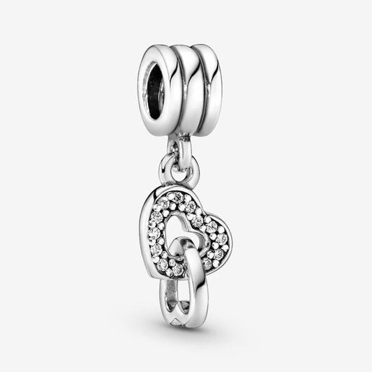 Interlocking Heart Dangle Charms