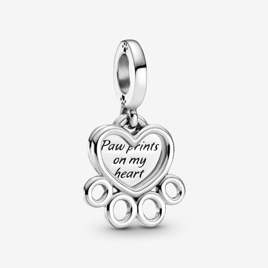 Hearts & Paw Print Dangle Charms
