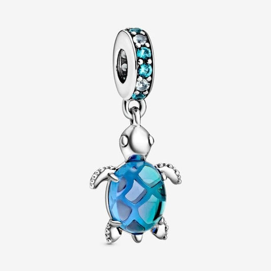 Murano Glass Sea Turtle Dangle Charms