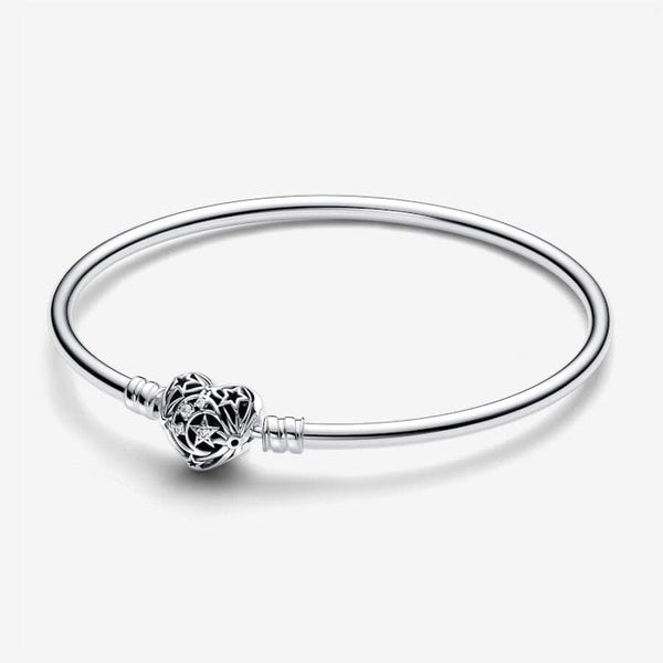 Pandora Celestial Heart Clasp Bangle, 17cm, 593400C01-17