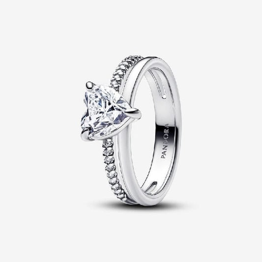 Double Band Heart Ring, Size 54