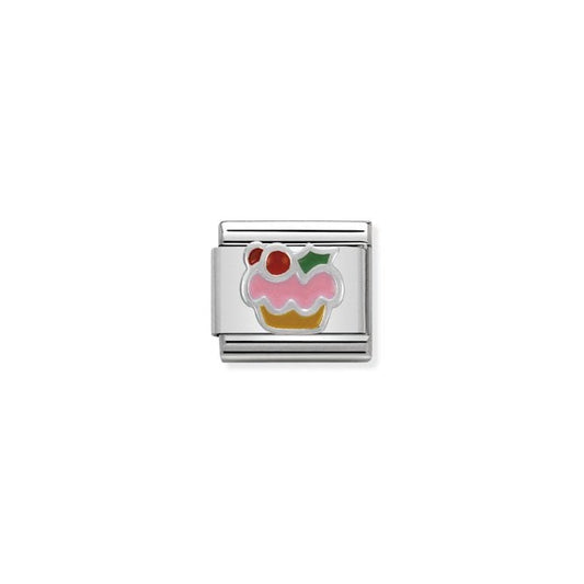 Classic Silver Cupcake Christmas Charms