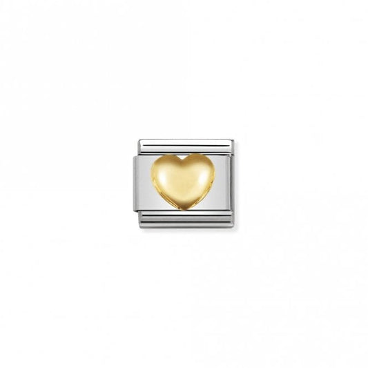Classic Gold Raised Heart Love & Hearts Charms