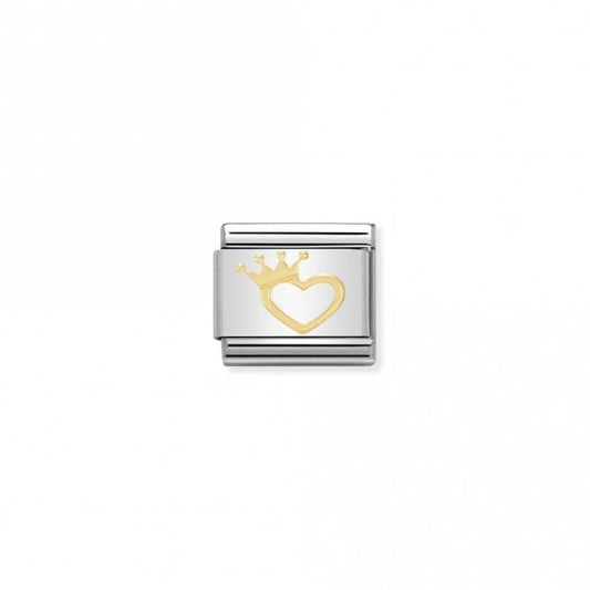 Classic Gold Heart with Crown Love & Hearts Charms