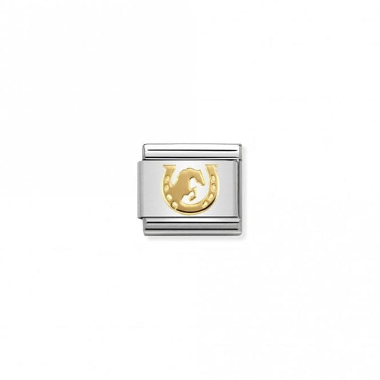 Classic Gold Horse Jumping Horseshoe Animal Charms