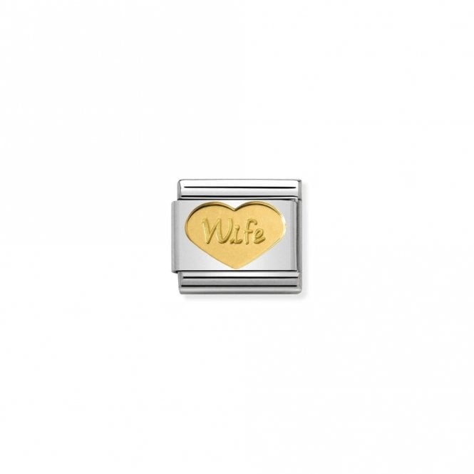 Nomination Classic Gold Wife Heart Friends & Family Charm