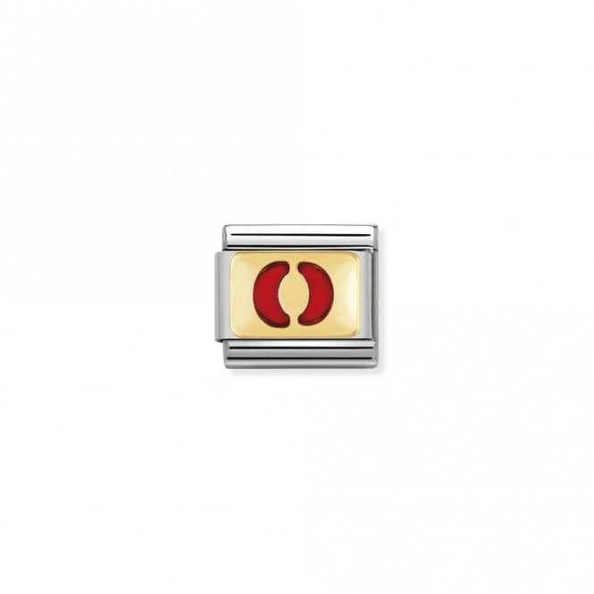 Classic Gold O Red Letter Charms