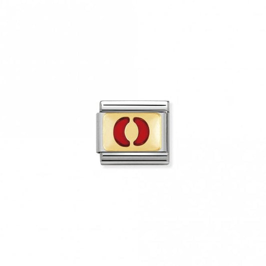 Classic Gold O Red Letter Charms