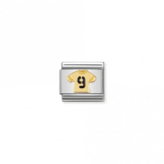 Classic Gold No. 9 Football Shirt Sports & Hobbies Charms