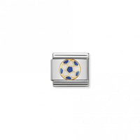 Classic Gold White-Light Blue Football Sports & Hobbies Charms