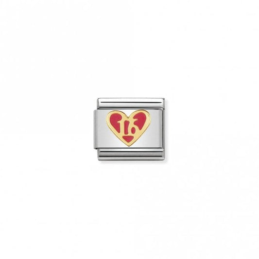 Classic Gold Pink Heart - Sweet 16 Love & Hearts Charms