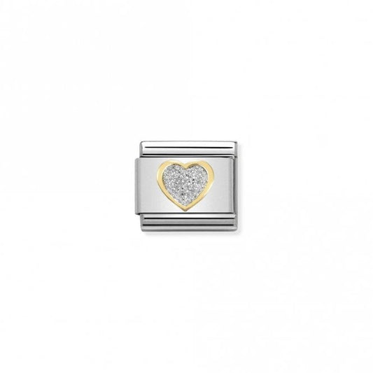 Classic Gold Silver Glitter Heart Love & Hearts Charms