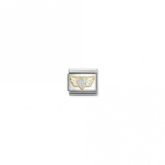 Classic Gold and Enamel Glitter Silver Winged Heart Animals Charms