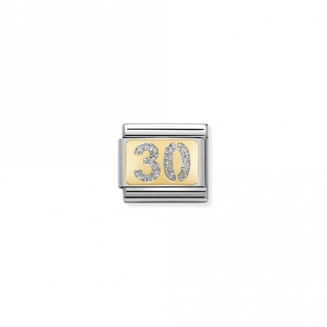 Classic Gold 30 Silver Glitter Wedding & Anniversary Charms