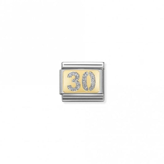 Classic Gold 30 Silver Glitter Wedding & Anniversary Charms