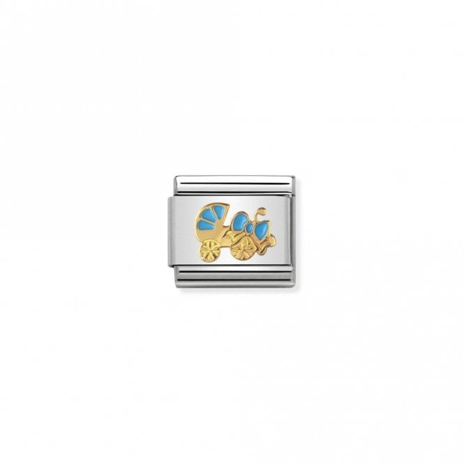 Classic Gold Light Blue Baby Carrier Friends & Family Charms