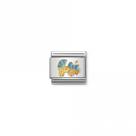 Classic Gold Light Blue Baby Carrier Friends & Family Charms
