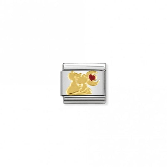 Classic Gold Cats with Heart and Moon Animal Charms