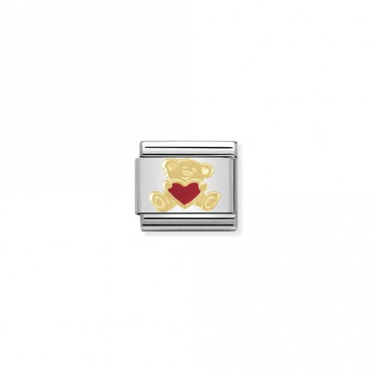 Classic Gold Bear with Heart Animal Charms