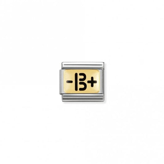 Classic Gold and Black B Negative Positive Blood Type Charms