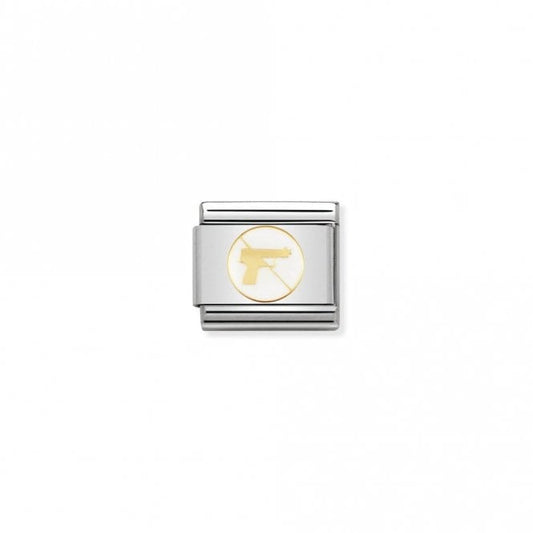 Nomination Classic Gold and Enamel No War Peace Charm