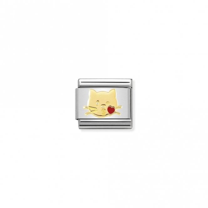 Classic Gold Cat Kiss Animal Charms