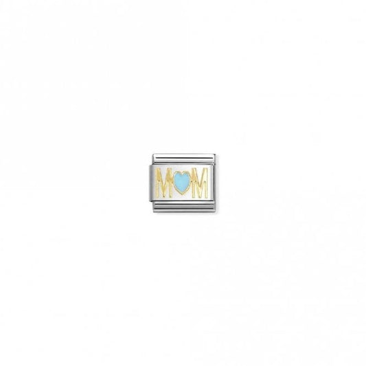Classic Gold and Blue Enamel Mom Heart Friends & Family Charms