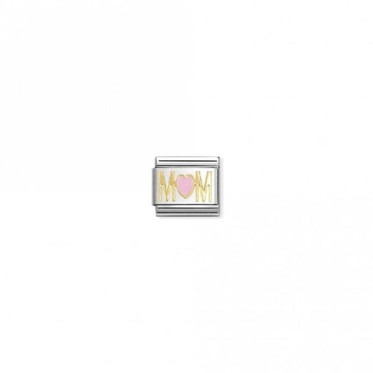 Classic Gold and Pink Enamel Mom Heart Friends & Family Charms