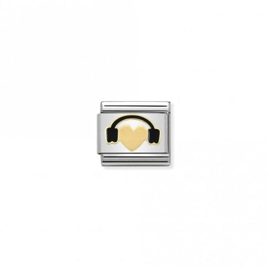 Classic Gold Heart with Headsets Love & Hearts Charms