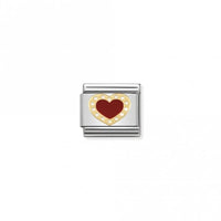 Classic Gold Heart with Dots Red Love & Hearts Charms