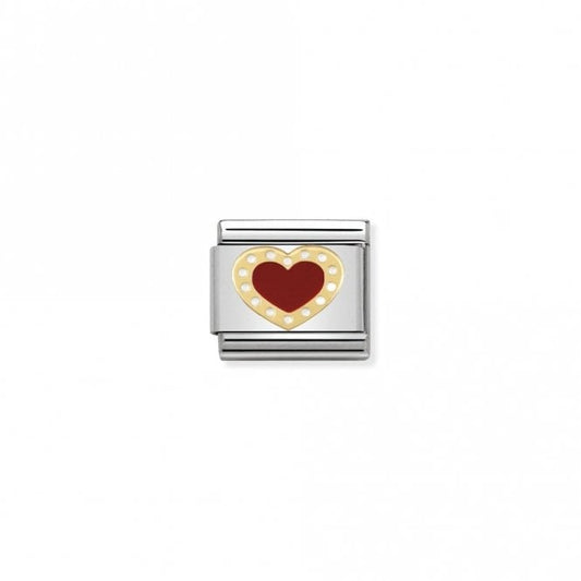 Classic Gold Heart with Dots Red Love & Hearts Charms