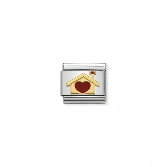 Classic Gold Home with Heart Love & Hearts Charms