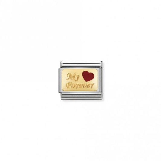 Nomination Classic Gold My Forever Love & Hearts Charm