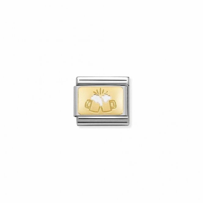 Classic Gold and Enamel Toast with Beer Food & Drink Charms
