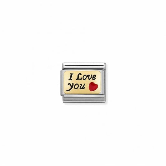 Classic Gold and Enamel I Love You Love & Hearts Charms
