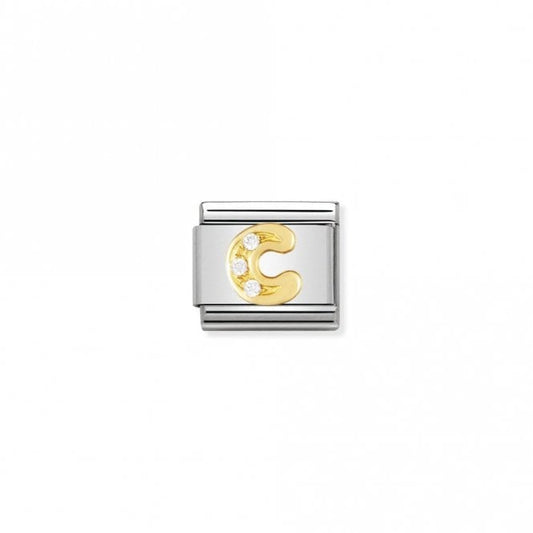 Classic Gold CZ C Letter Charms