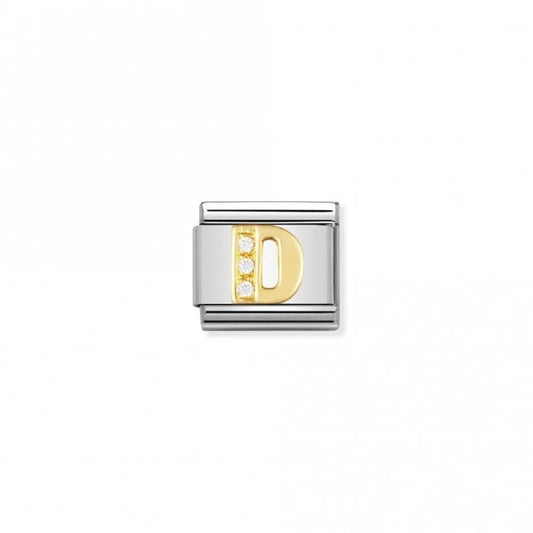 Classic Gold CZ D Letter Charms