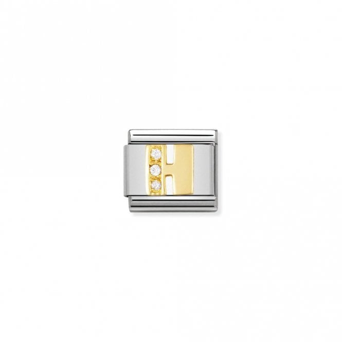 Classic Gold CZ H Letter Charms