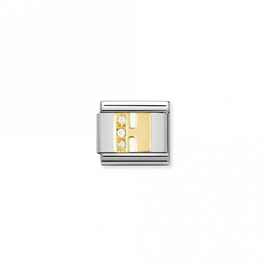 Classic Gold CZ H Letter Charms