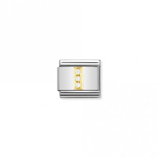 Nomination Classic Gold CZ I Letter Charm