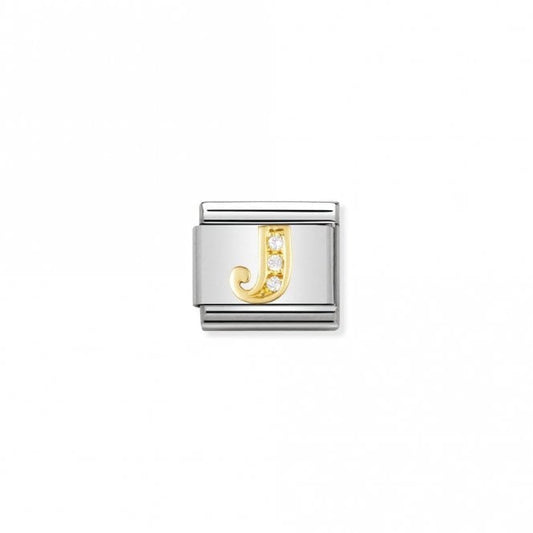 Classic Gold CZ J Letter Charms