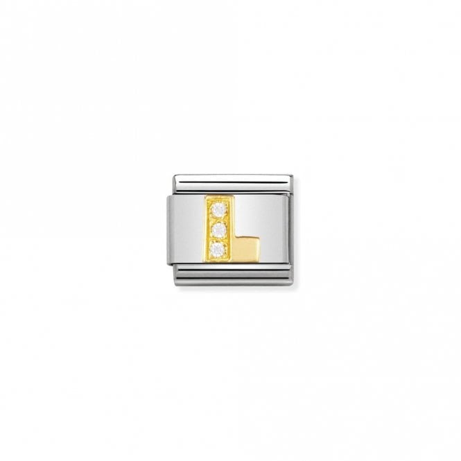 Classic Gold CZ L Letter Charms