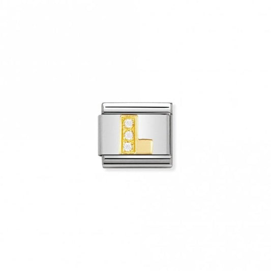 Classic Gold CZ L Letter Charms