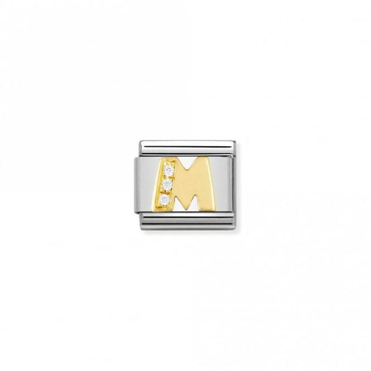 Classic Gold CZ M Letter Charms