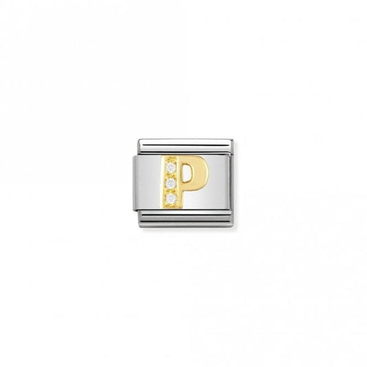 Classic Gold CZ P Letter Charms